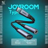 2-in-1 Audio Adapter Joyroom SY-C02 (Type-C to 3.5mm + Type-C)-Black