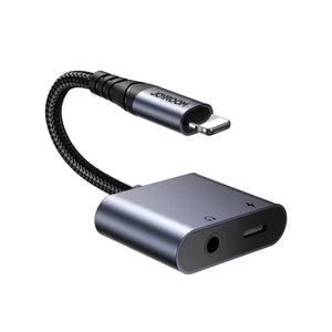 2-in-1 Audio Adapter Joyroom SY-L01 (Lightning to 3.5mm+Lightning)-Black