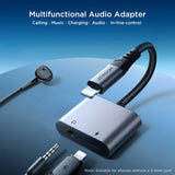2-in-1 Audio Adapter Joyroom SY-L01 (Lightning to 3.5mm+Lightning)-Black