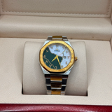 Aura stain less steel truetone with marble green dial