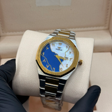 Aura stain less steel truetone with marble blue dial