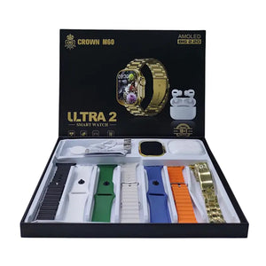 Crown M60 Gold Watch Combo 7-in-1 smartwatch set with one ultra-style dial