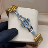 Aura stain less steel golden with marble dial