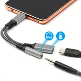 2-in-1 Audio Adapter Joyroom SY-C02 (Type-C to 3.5mm + Type-C)-Black