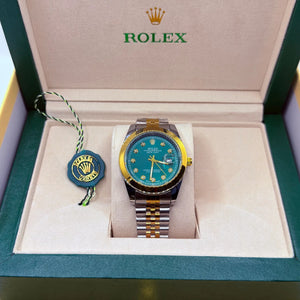 Rolex automatic movement truetone watch with green dial