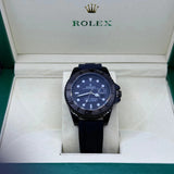 Rolex strap black watch with black rotating dial