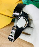 Rolex strap black watch with black rotating dial