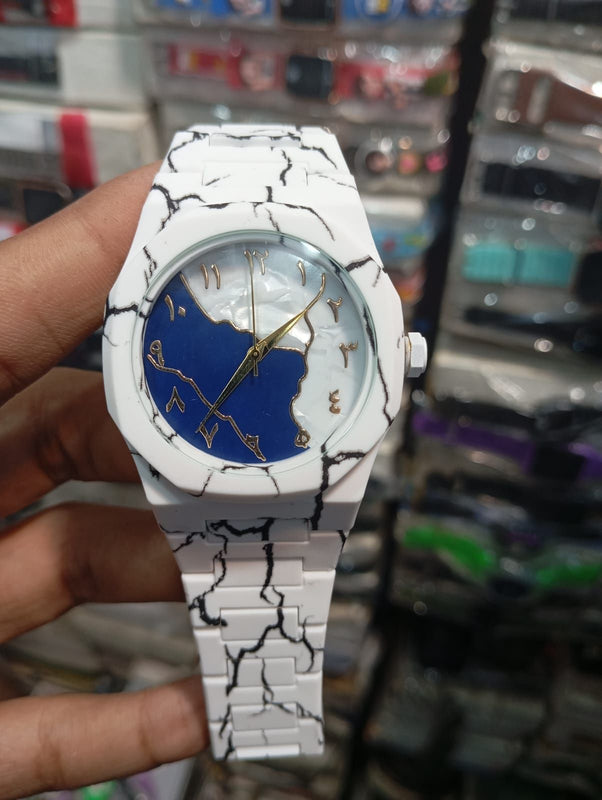 Arabic Aura Watch – Premium Quality White Men’s Timepiece